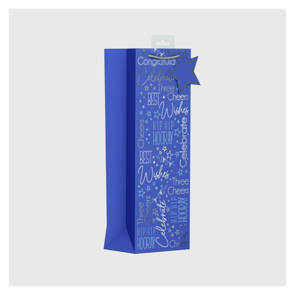 Blue Text Gift Bag - Bottle