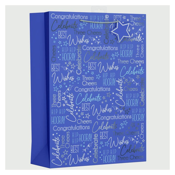 Blue Text Gift Bag - X Large