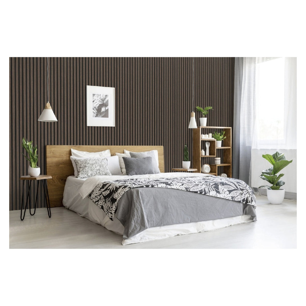 Bosco 3D wall panel RH trim in walnut, 2.6m, view 2