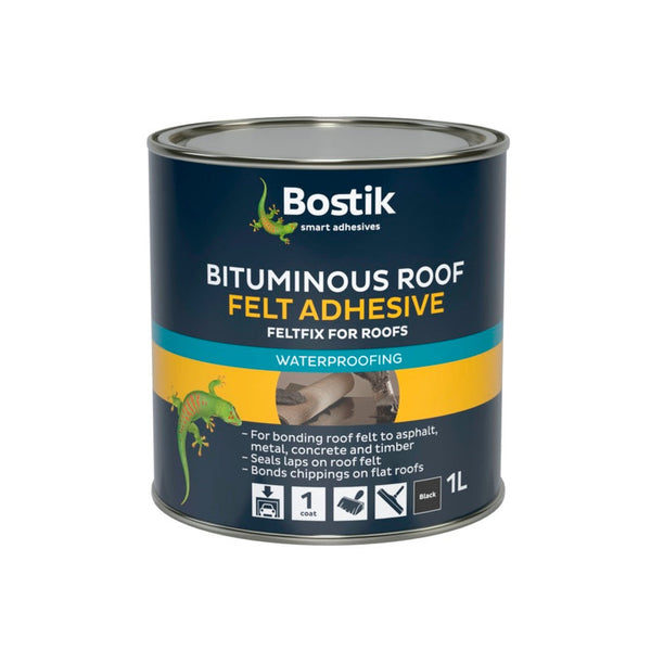 Bostik bituminous roof felt adhesive 1L tin