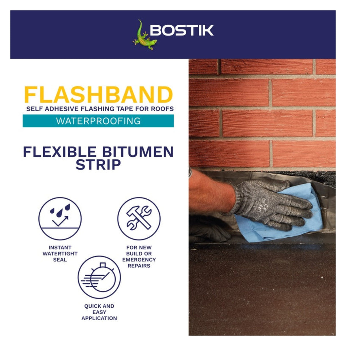 Bostik Flashband Original grey flashing tape 10m x 150mm, view 6
