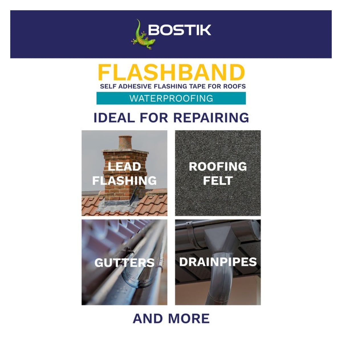 Bostik Flashband Original with primer 3.75m x 75mm, view 2