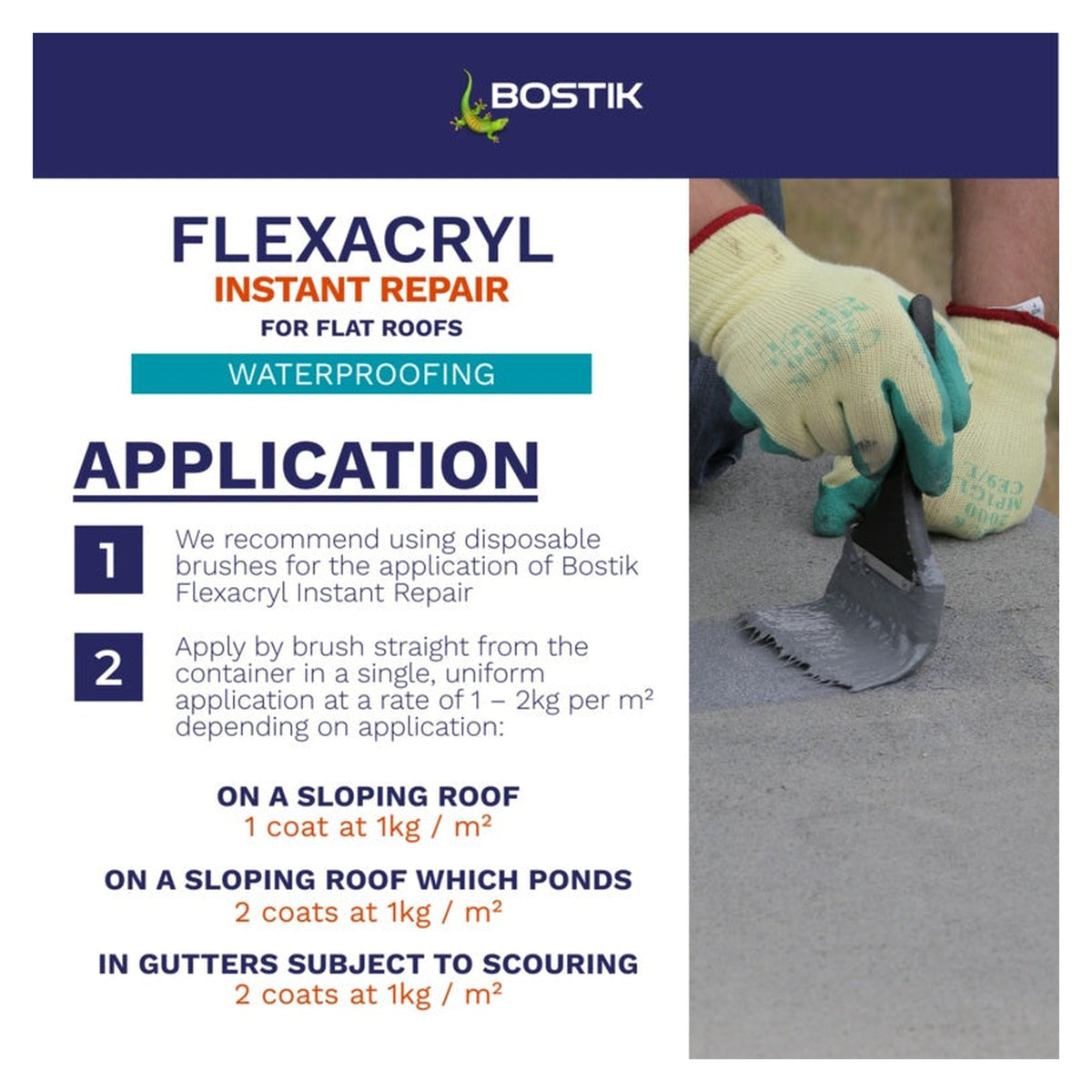 Bostik Flexacryl Instant Repair 5kg tub in grey, view 2