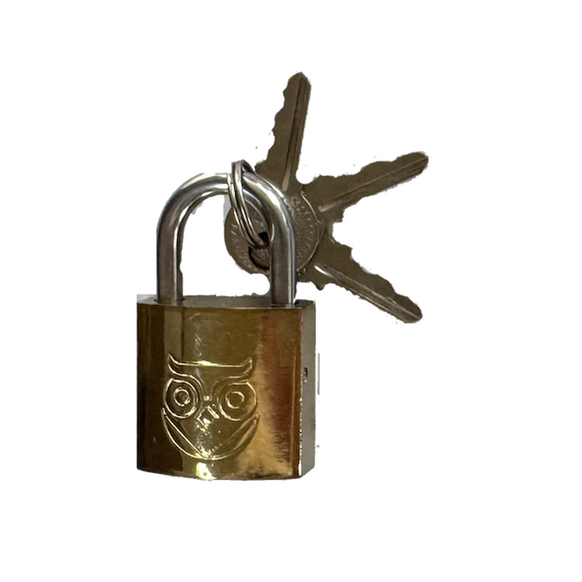 Brass Coated Padlock - 25mm, view 2
