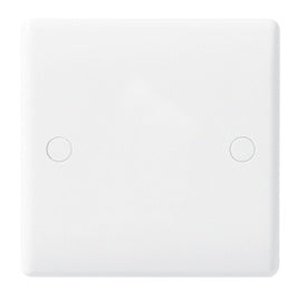 British General white round edge 1 gang blank plate