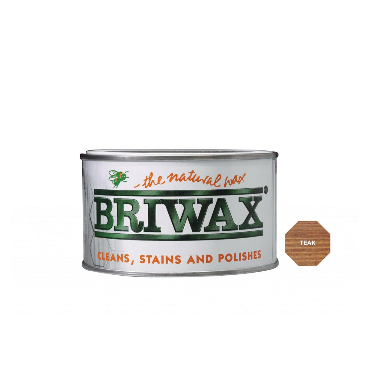 Briwax Natural Wax 400g tin in Teak