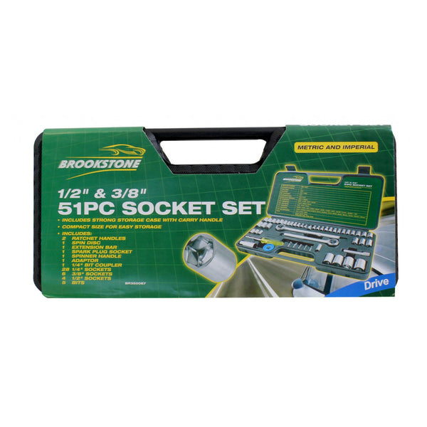 Brookstone 51 piece socket set with screwdrivers