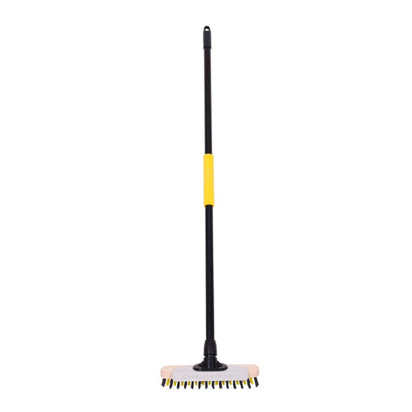 Bulldozer 11 inch deck scrub brush with handle