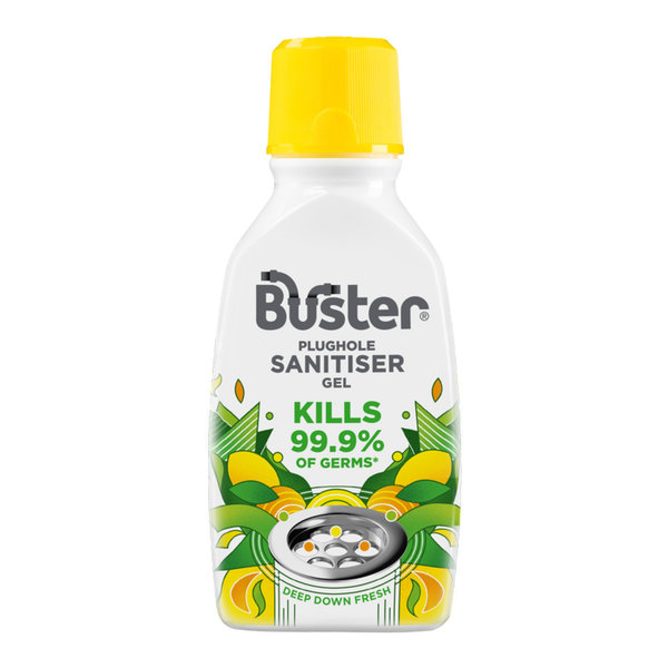 Buster plughole sanitiser active gel, 300ml bottle, citrus