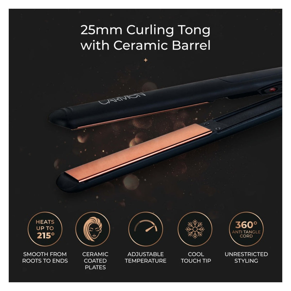 Carmen Noir 11 black hair straightener, view 2