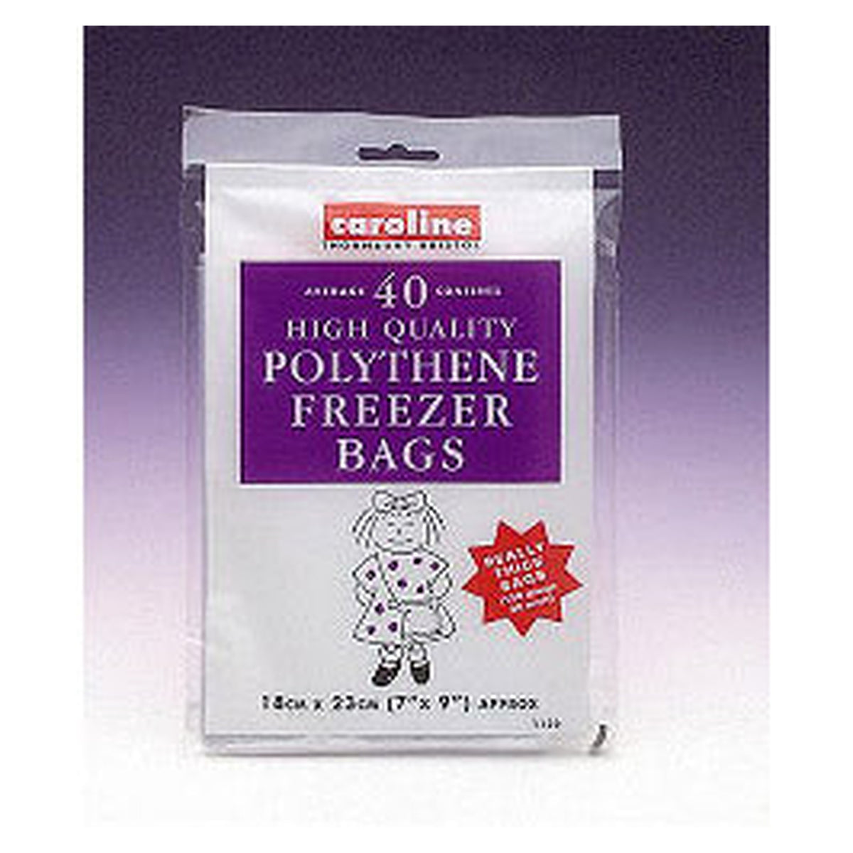 Pack of 40 Caroline freezer bags, 18 x 23cm