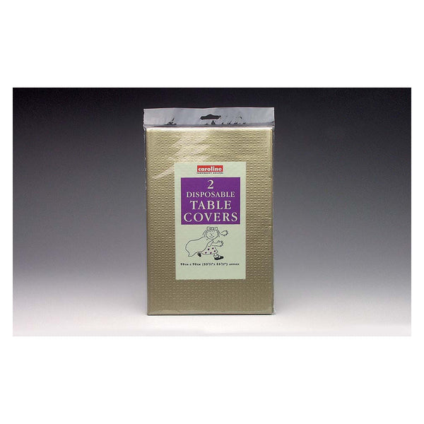 Pack of two gold square paper table covers, 90cm