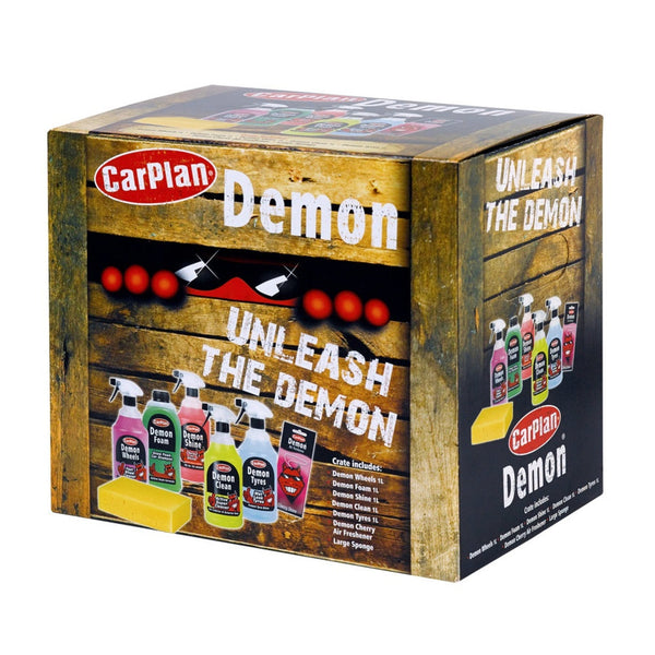 Carplan Demon car cleaning gift pack with five 1L products