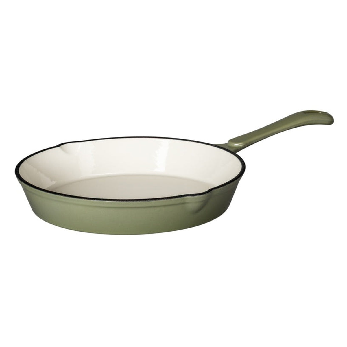 Cast Iron Sage Green Round Fry Pan - 23cm