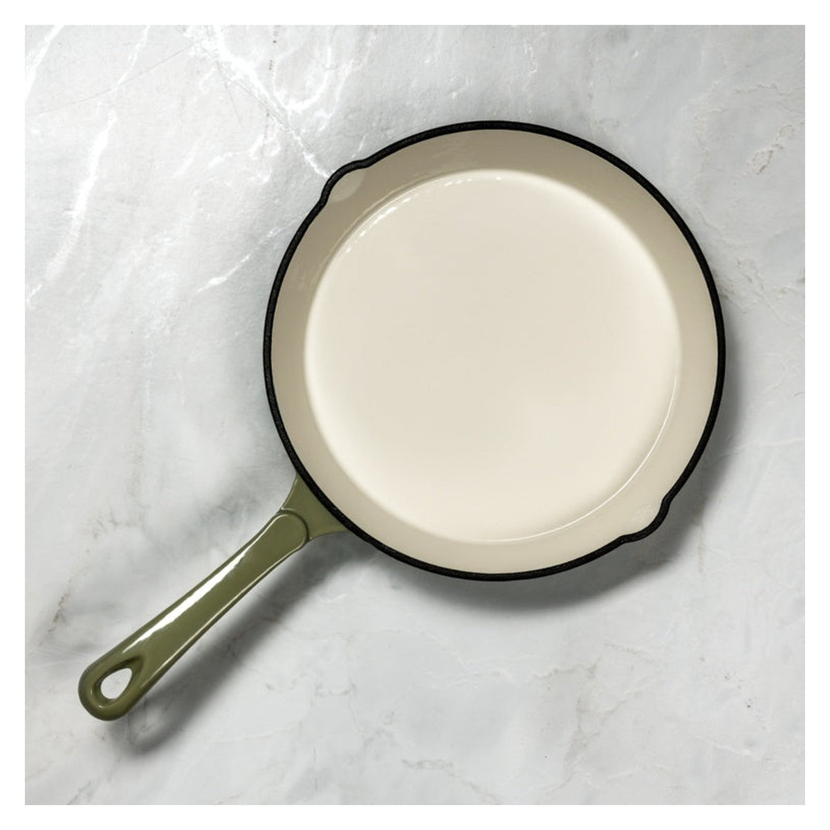 Cast Iron Sage Green Round Fry Pan - 23cm, view 2