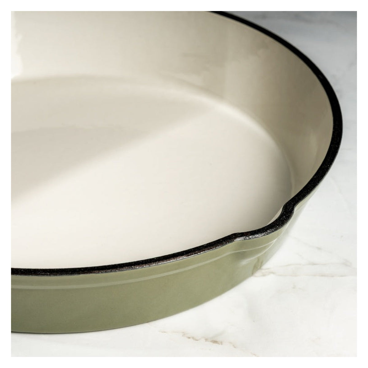 Cast Iron Sage Green Round Fry Pan - 23cm, view 3