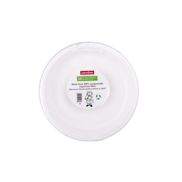 Castleview 9 inch compostable sugarcane plates, pack of 10