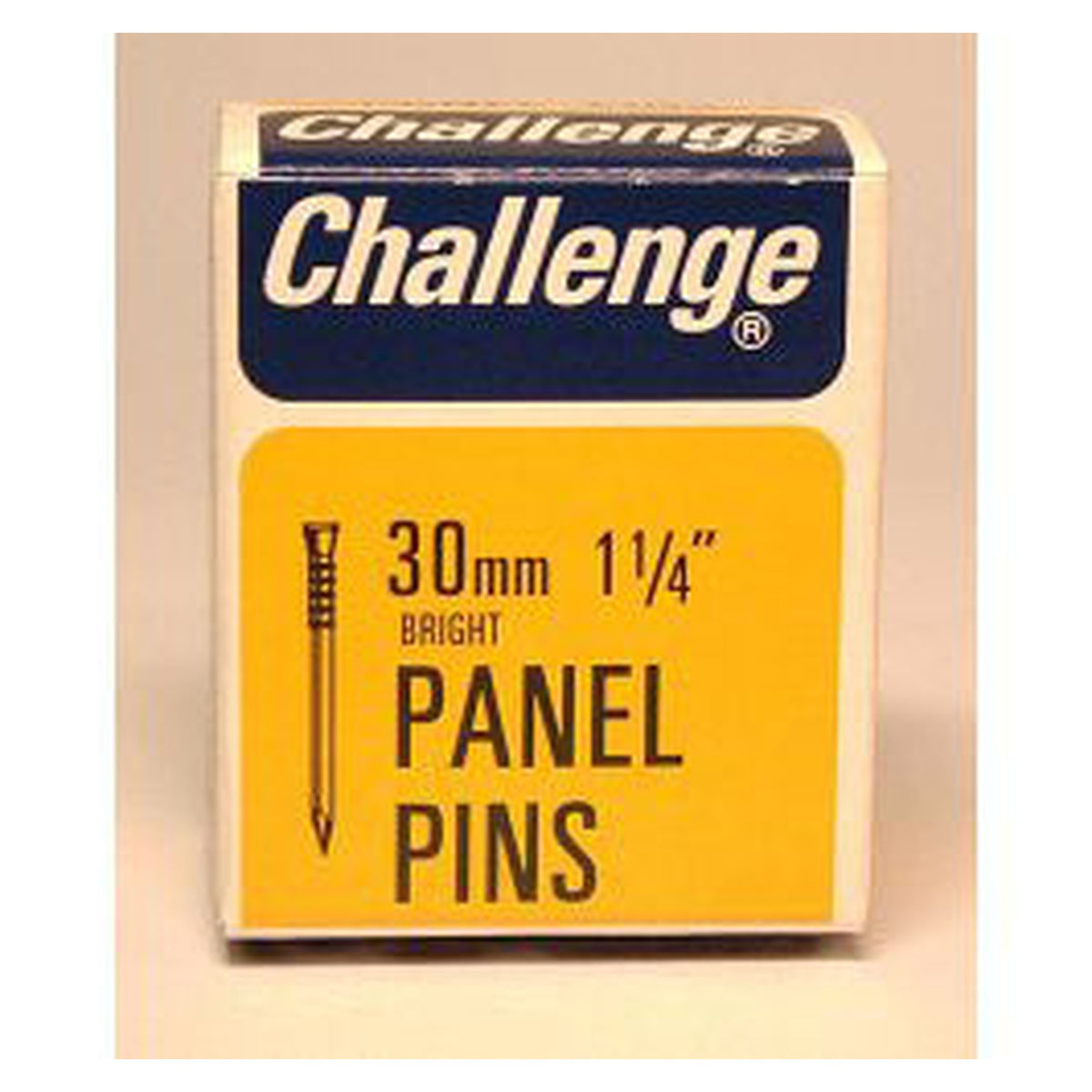 Box of Challenge 30mm bright steel panel pins