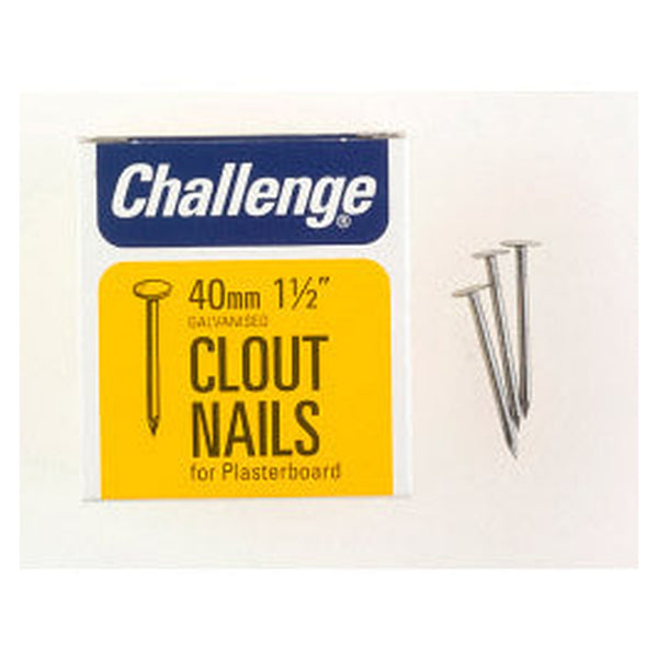 Challenge Clout galvanised 40mm plasterboard nails, 225g box