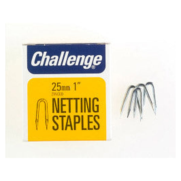 Challenge zinc plated 25mm netting staples