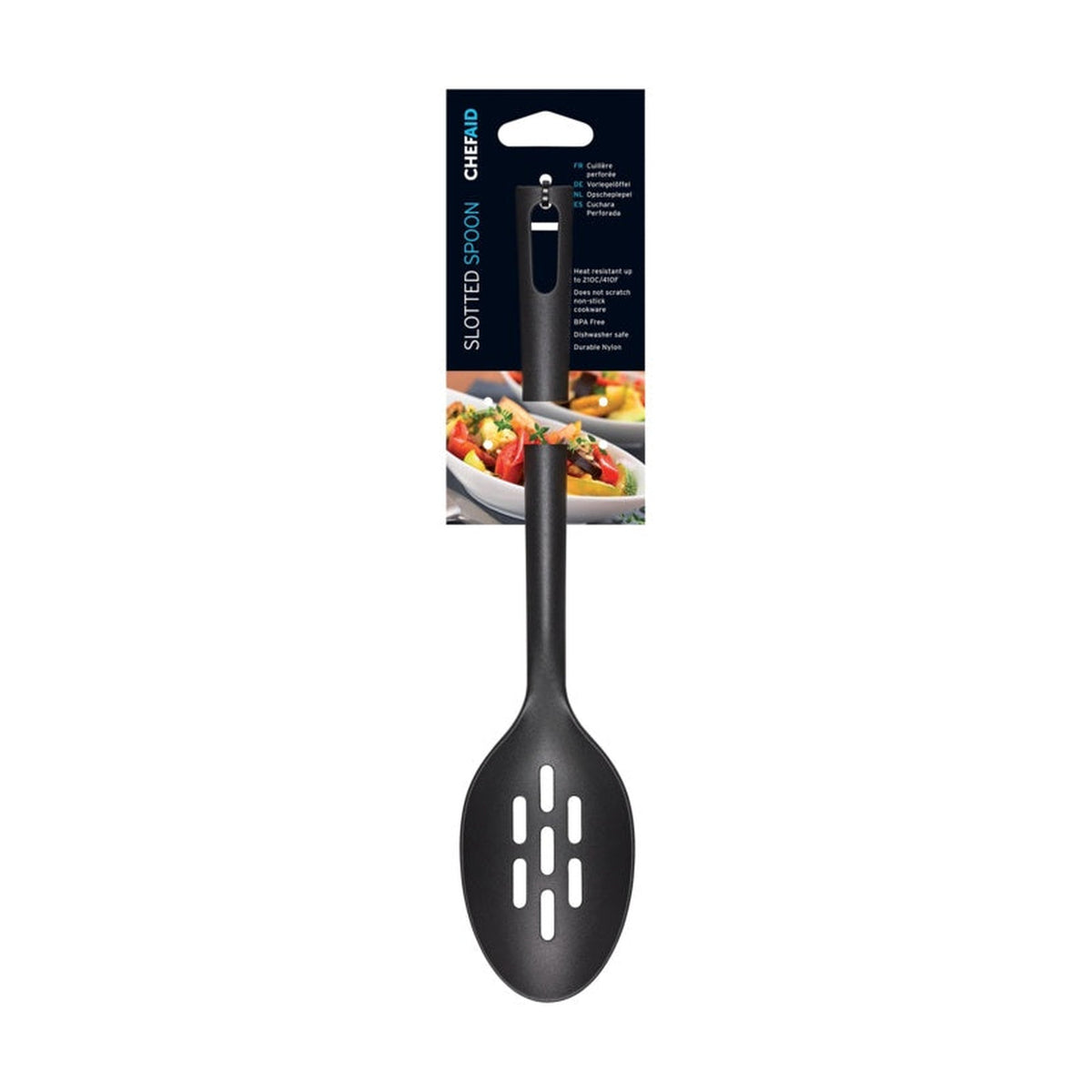 Chef Aid black nylon slotted spoon