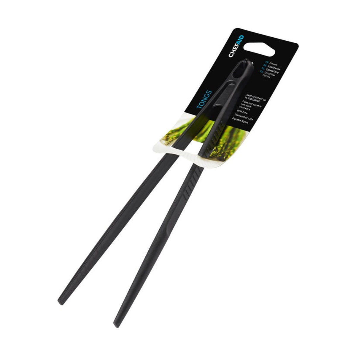 Chef Aid black nylon kitchen tongs
