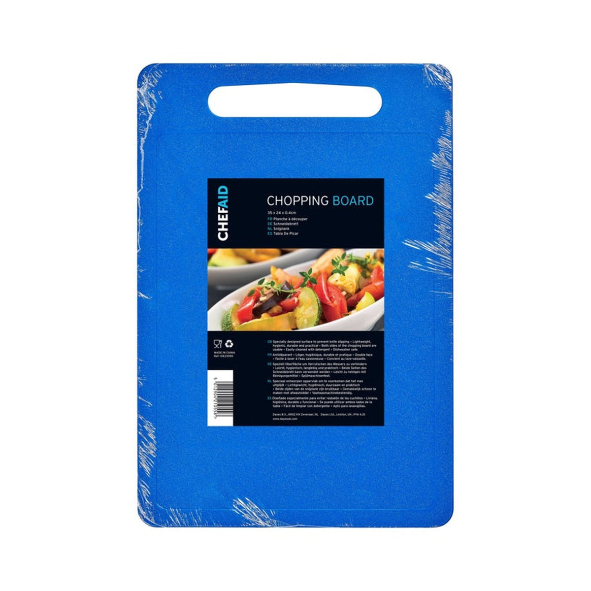 Chef Aid blue poly chopping board 35 x 25cm, view 3