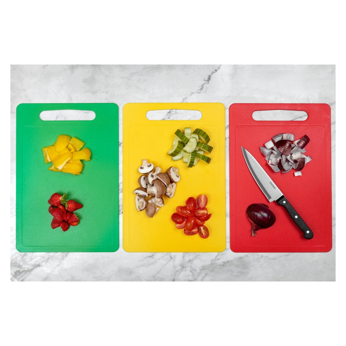 Chef Aid green poly chopping board 35 x 25cm