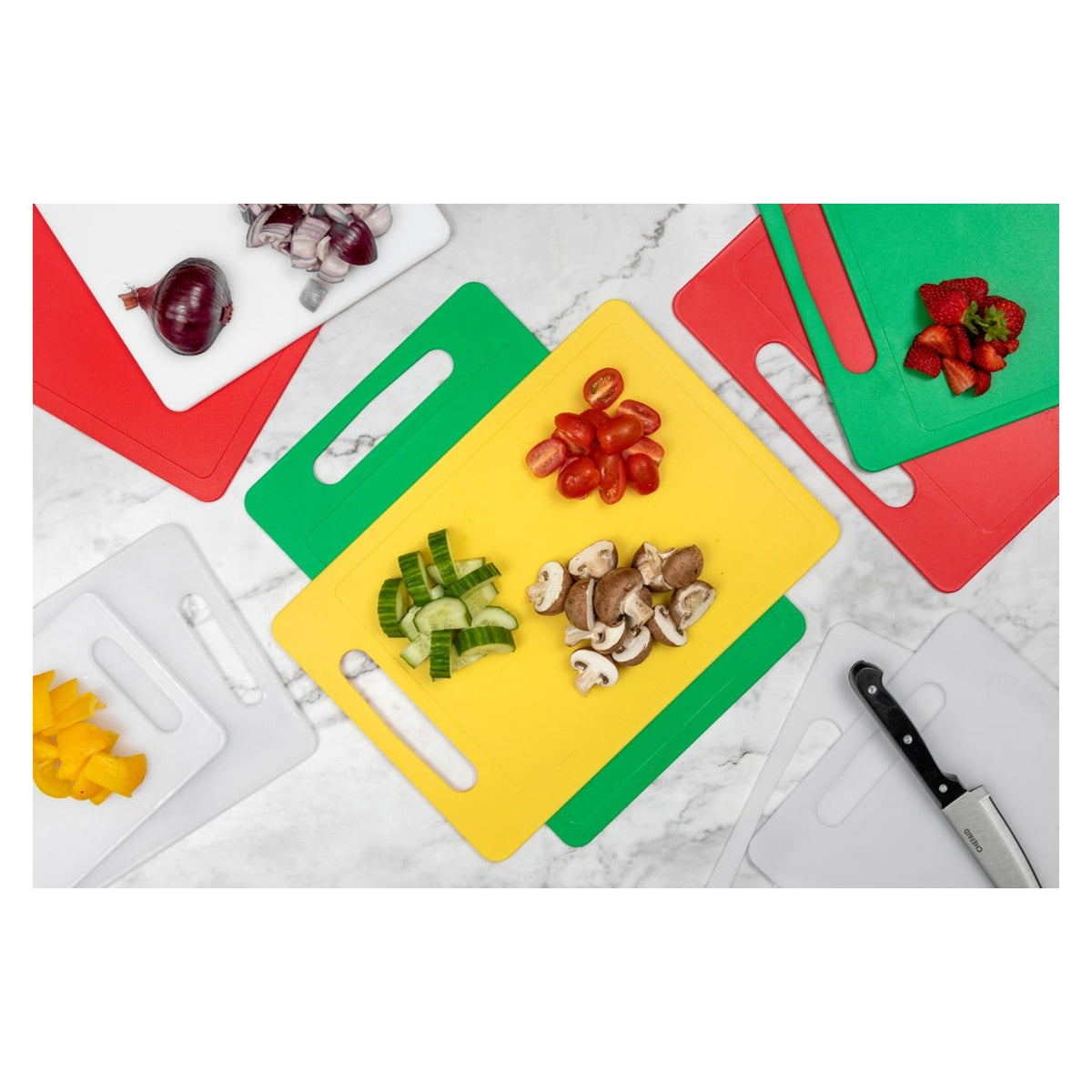 Chef Aid green poly chopping board 35 x 25cm, view 3