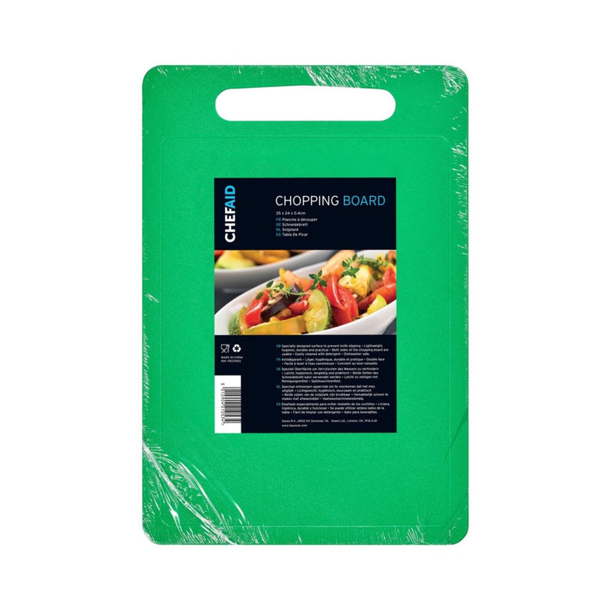 Chef Aid green poly chopping board 35 x 25cm, view 6