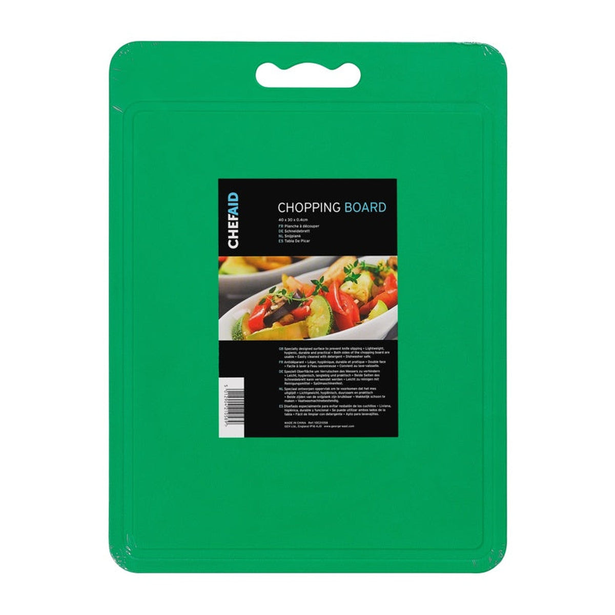 Chef Aid green poly chopping board 40 x 30cm, view 2