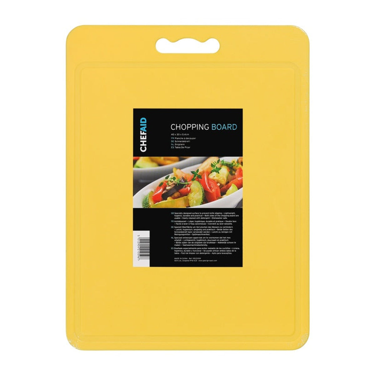 Chef Aid yellow poly chopping board 40 x 30cm, view 2