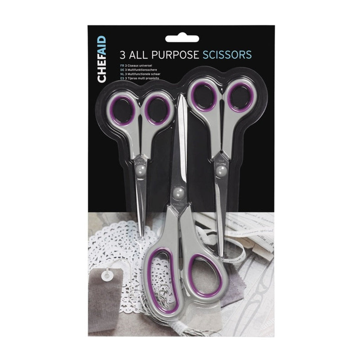 Chef Aid pack of three kitchen scissors