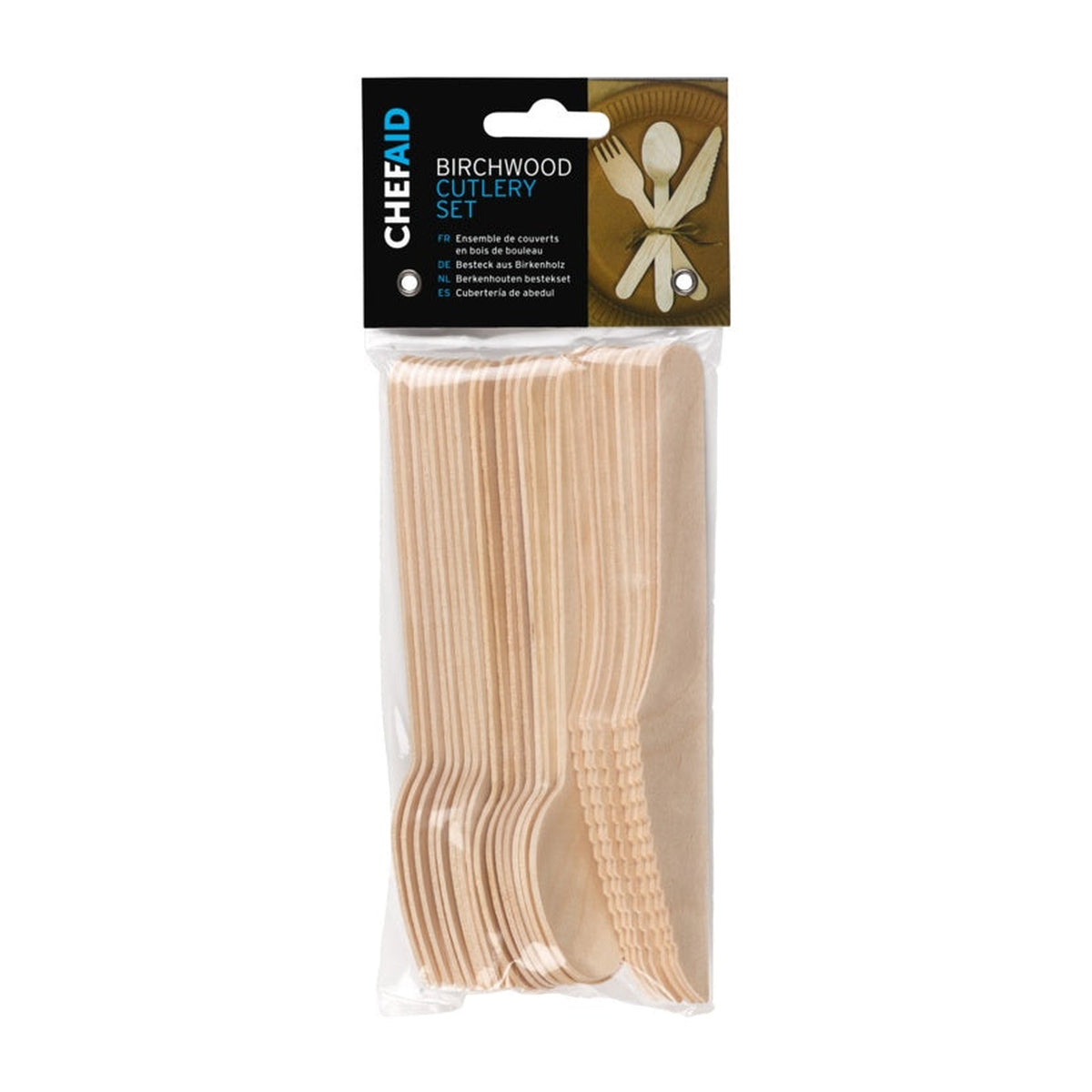 Chef Aid assorted wooden cutlery pack of 24