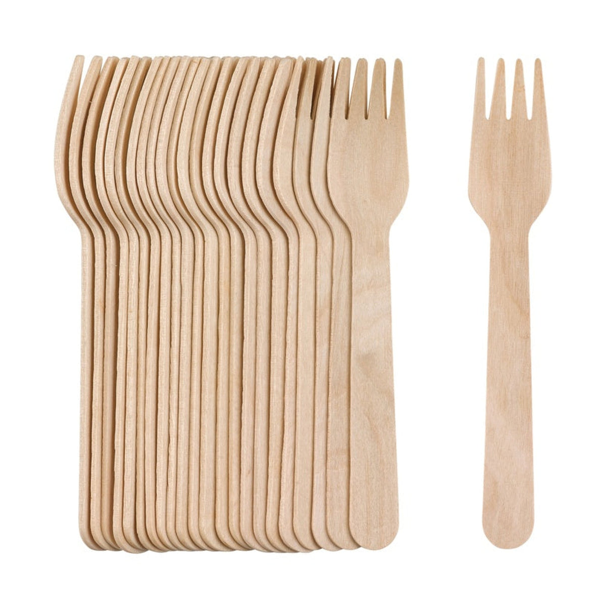 Pack of 24 Chef Aid wooden cutlery forks, view 2