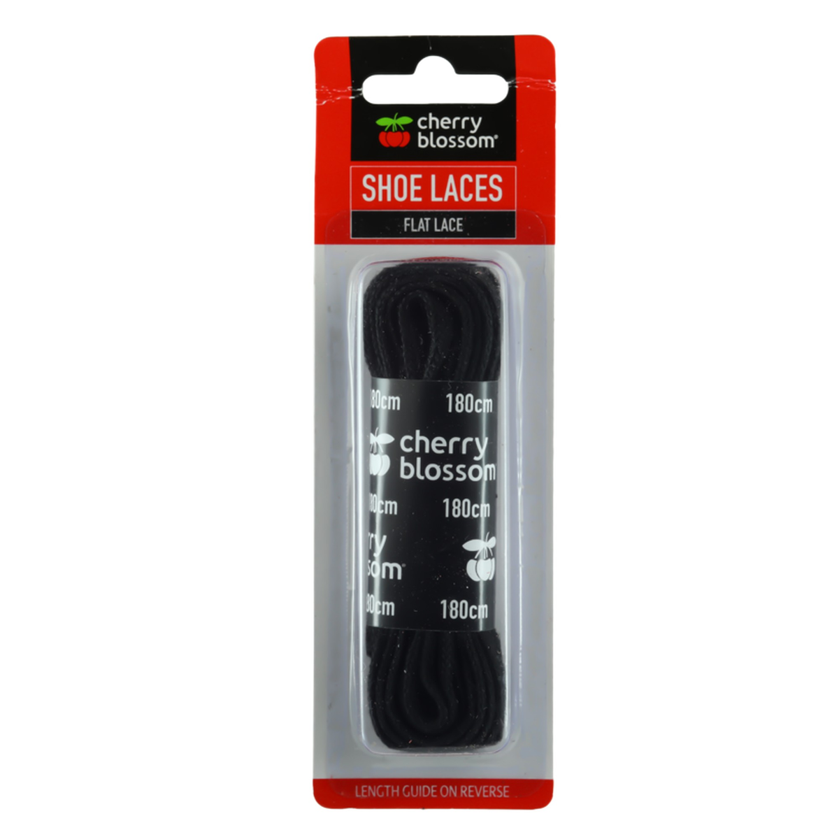 Cherry Blossom black flat laces, 180cm