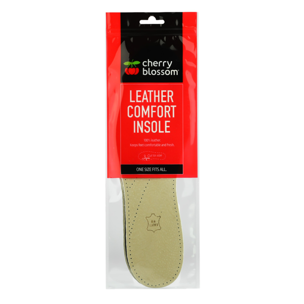 Cherry Blossom leather comfort insoles with charcoal