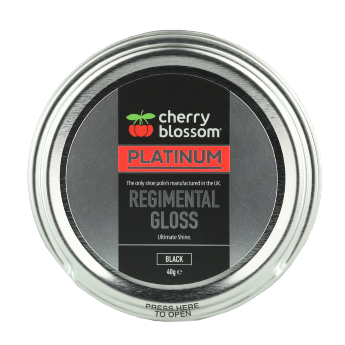 Cherry Blossom Regimental Gloss black shoe polish 40g