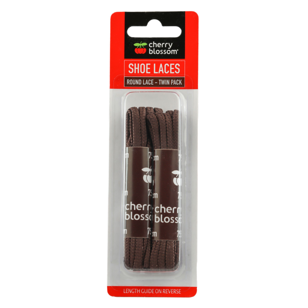Cherry Blossom twin pack of brown round laces 75cm