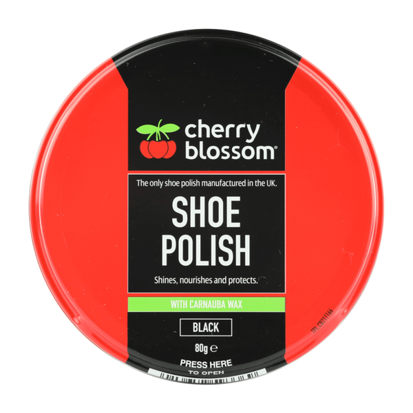 Cherry Blossom black shoe polish 80g tin