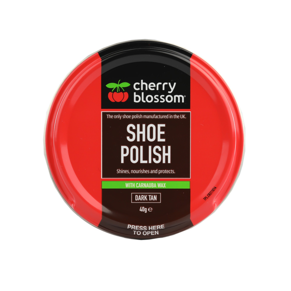 Cherry Blossom dark tan shoe polish 40g tin