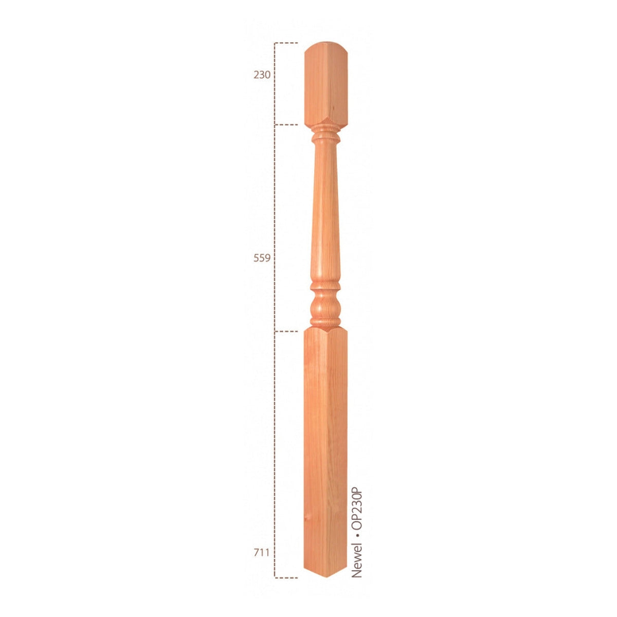 Cheshire Mouldings one piece pine newel post 91mm
