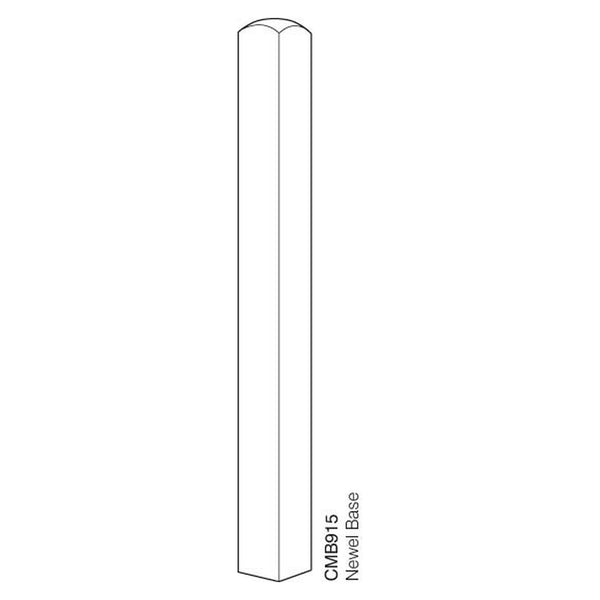 Cheshire Mouldings pine newel base, 91 x 915