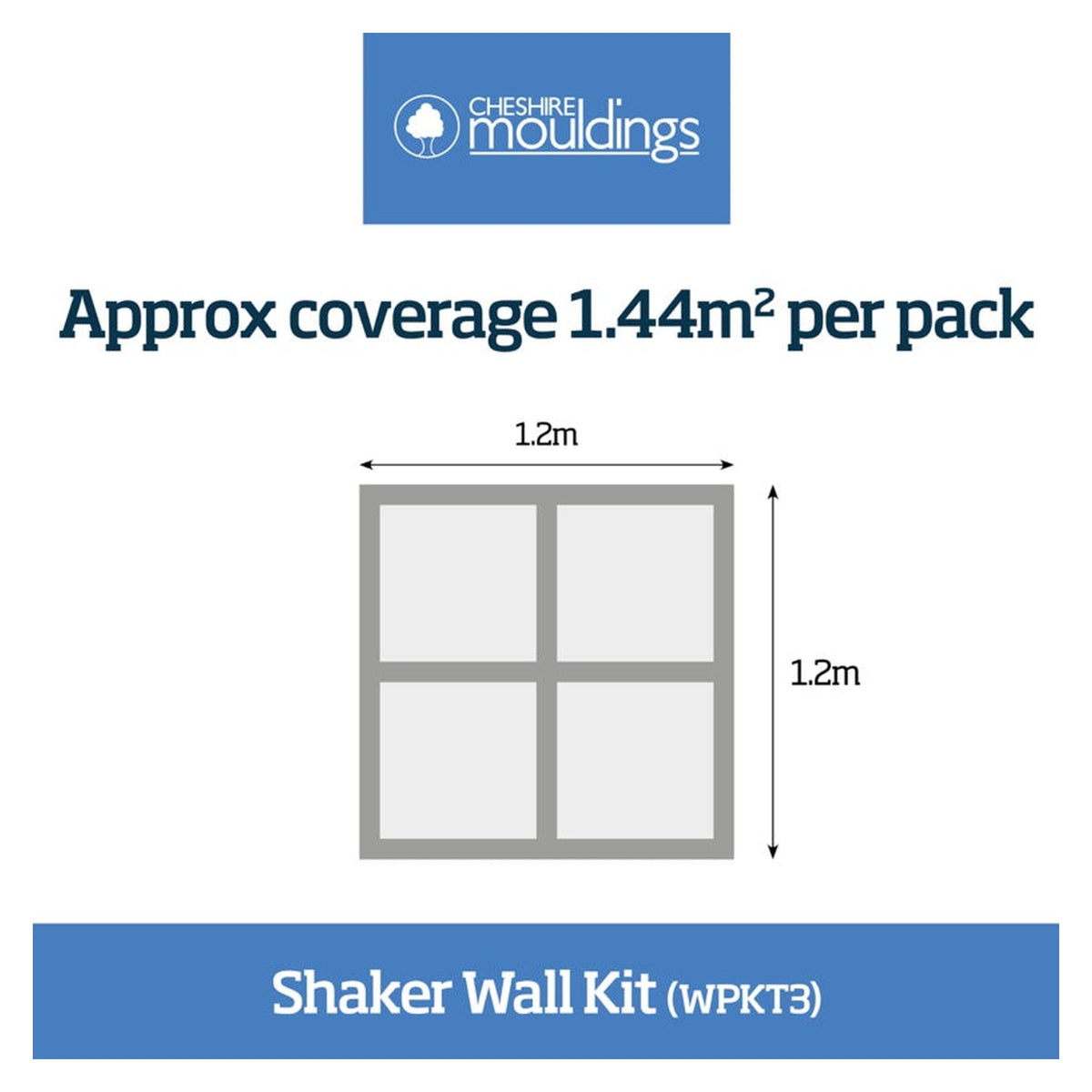 Cheshire Mouldings Shaker wall panel kit 3 with six MDF strips, view 3