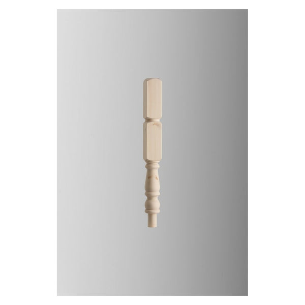 Cheshire Mouldings turned pine newel post, 91 x 430