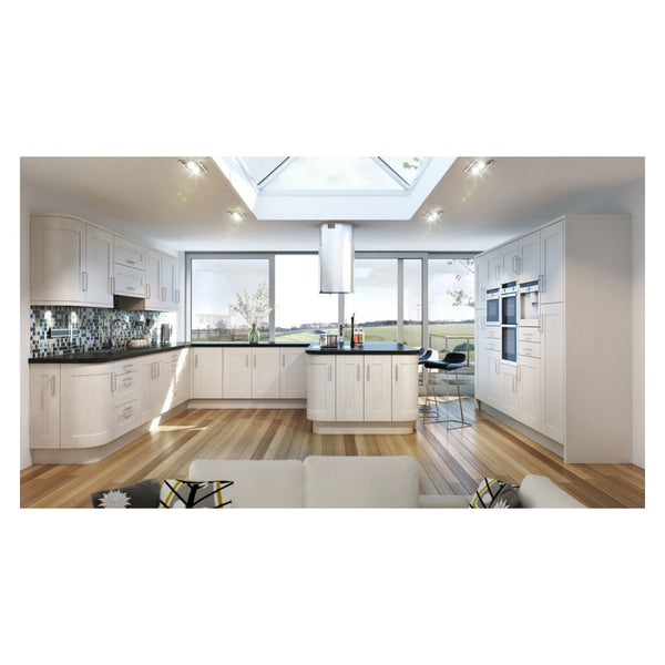 Chippendale Shaker Ivory kitchen 8 piece straight layout