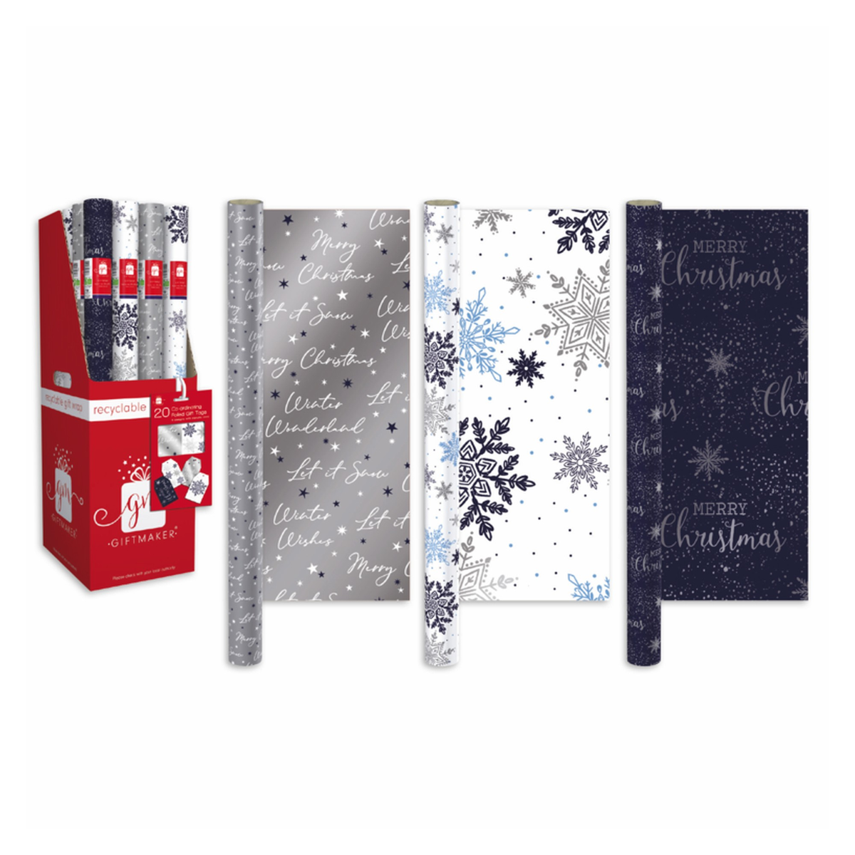 Christmas Wrapping Paper 4m x 69cm - Midnight Blue