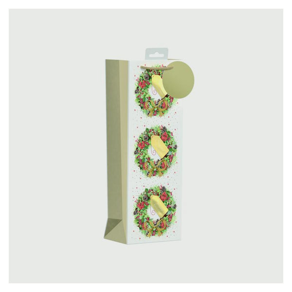 Christmas Wreath Bottle Bag