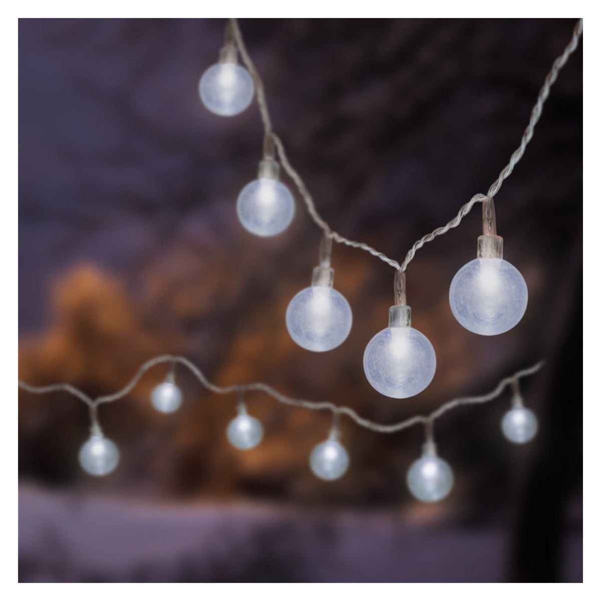 Clear Cap Party String Light 50 LEDs - White