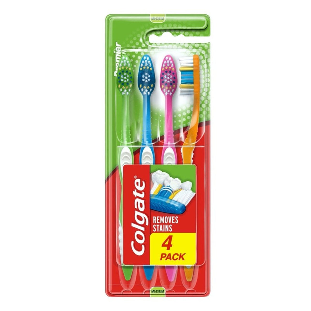 Pack of four Colgate Premier Clean toothbrushes